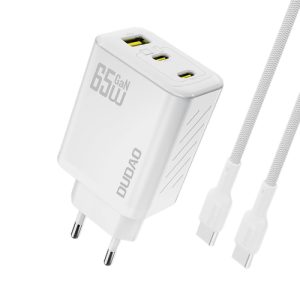 Dudao A29C 65W GaN zidni punjač + USB-C kabel – bijeli